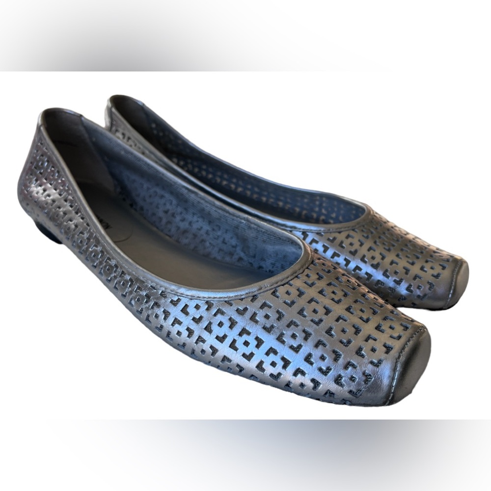 Michael Shannon Dilly Silver Metallic Ballet Flats - image 4